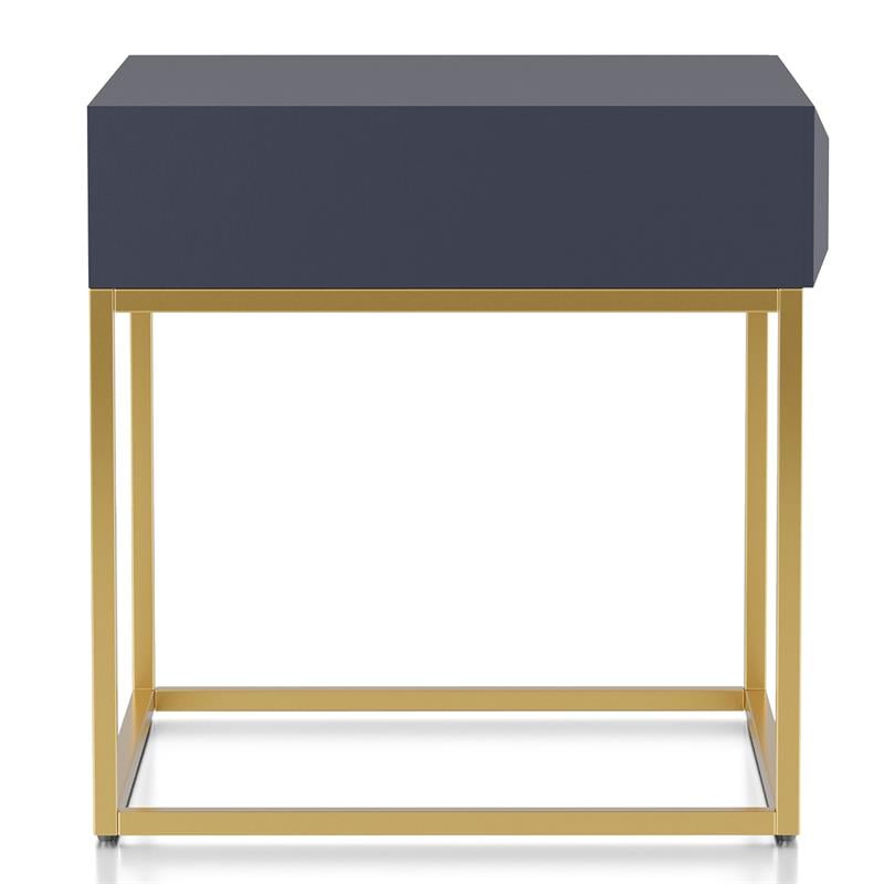 Furniture of America Giffore Metal 1-Drawer End Table in Antique Blue