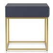 Furniture of America Giffore Metal 1-Drawer End Table in Antique Blue