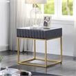 Furniture of America Giffore Metal 1-Drawer End Table in Antique Blue