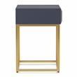 Furniture of America Giffore Metal 1-Drawer Side Table in Antique Blue