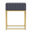 Furniture of America Giffore Metal 1-Drawer Side Table in Antique Blue