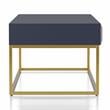 Furniture of America Giffore Metal 2-Drawer Coffee Table in Antique Blue