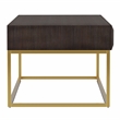 Furniture of America Giffore Metal 2-Drawer Coffee Table in Walnut
