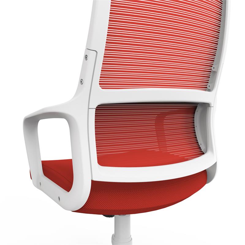 Furniture of America Tilah Metal and Mesh Adjustable Office Chair in Red