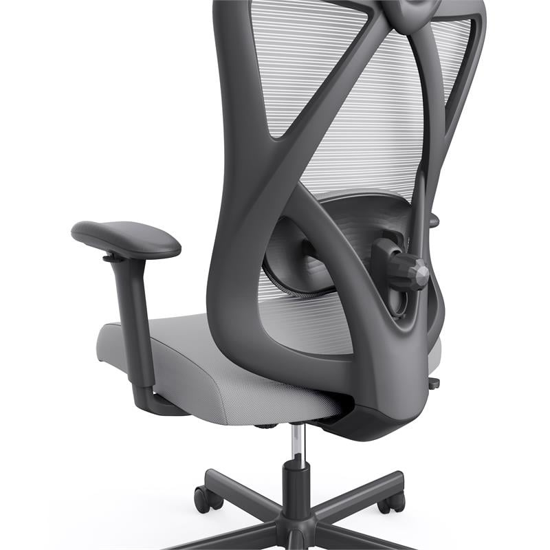 Furniture of America Domie Metal and Mesh Adjustable Office Chair in Gray