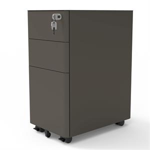furniture of america sanre modern metal 3-drawer filling cabinet in gun metal