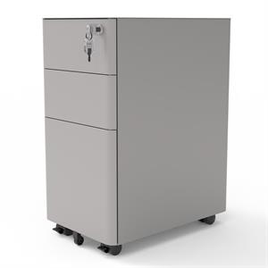 furniture of america sanre modern metal 3-drawer filling cabinet in silver