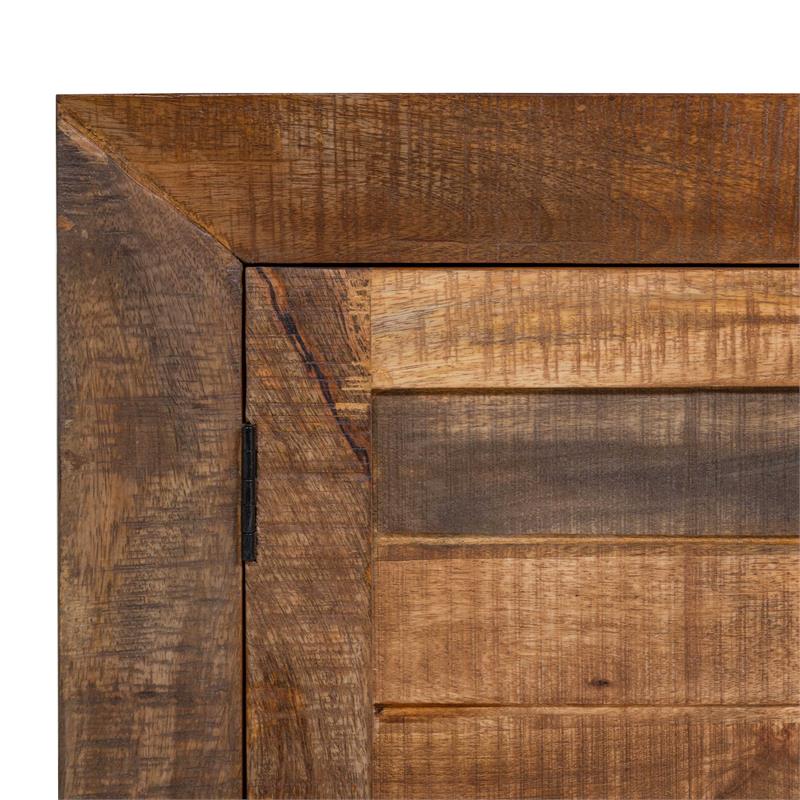 Furniture of America Altor Rustic Solid Wood 2-Cabinet Buffet in Natural Tone