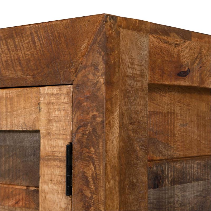 Furniture of America Altor Rustic Solid Wood 2-Cabinet Buffet in Natural Tone