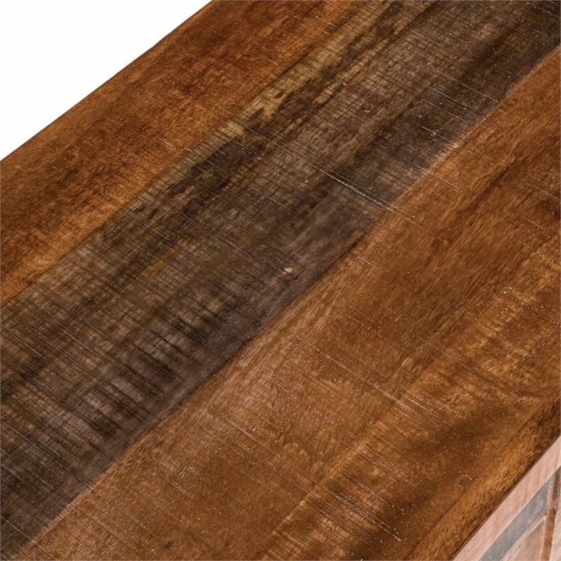 Furniture of America Altor Rustic Solid Wood 2-Cabinet Buffet in Natural Tone