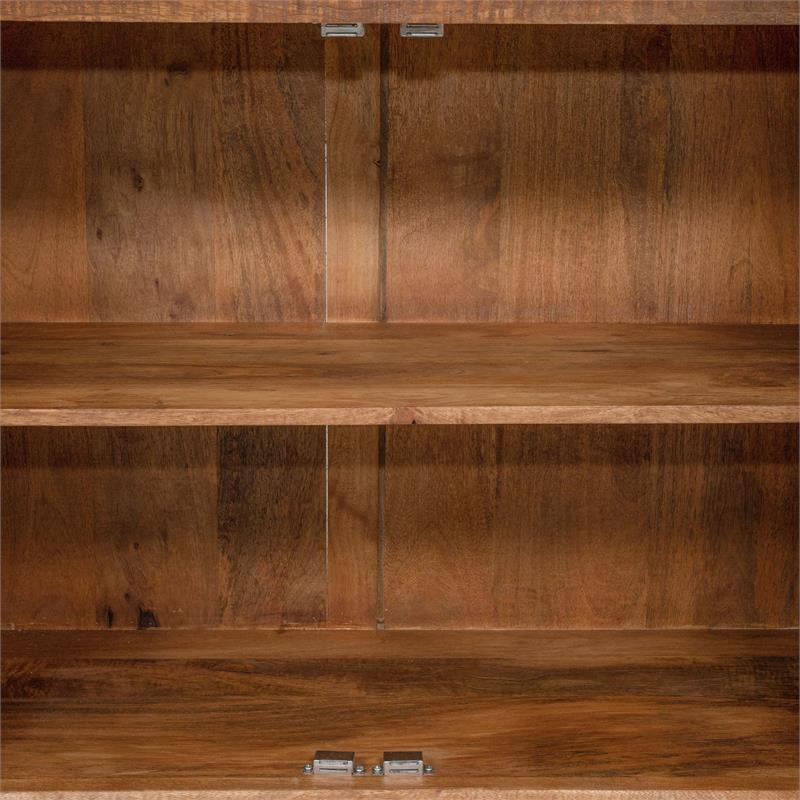 Furniture of America Altor Rustic Solid Wood 2-Cabinet Buffet in Natural Tone