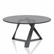 Furniture of America Hetra Contemporary Glass Top Coffee Table in Black