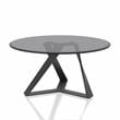 Furniture of America Hetra Contemporary Glass Top Coffee Table in Black