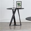 Furniture of America Hetra Contemporary Glass Top End Table in Black