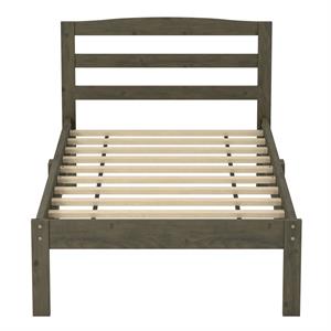 Furniture of America Tavii Transitional Wood Platform Twin Bed in Brushed Gray