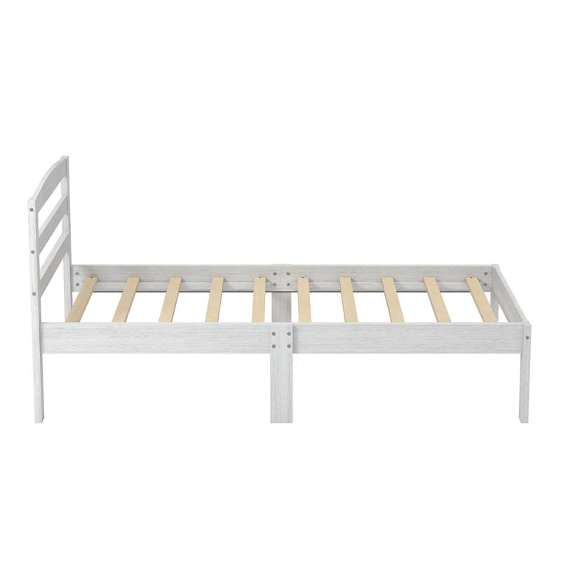 Furniture of America Tavii Transitional Wood Platform Twin Bed in Brushed White