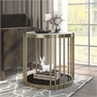Furniture of America Kual Contemporary Metal 1-Shelf End Table in Brass