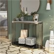Furniture of America Kual Contemporary Metal 1-Shelf Console Table in Brass