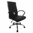Furniture of America Damse Faux Leather Large Adjustable Office Chair in Black