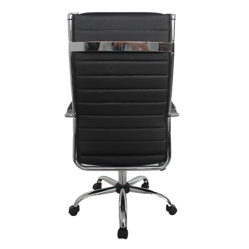 Furniture of America Damse Faux Leather Large Adjustable Office Chair in Black