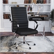 Furniture of America Damse Faux Leather Large Adjustable Office Chair in Black