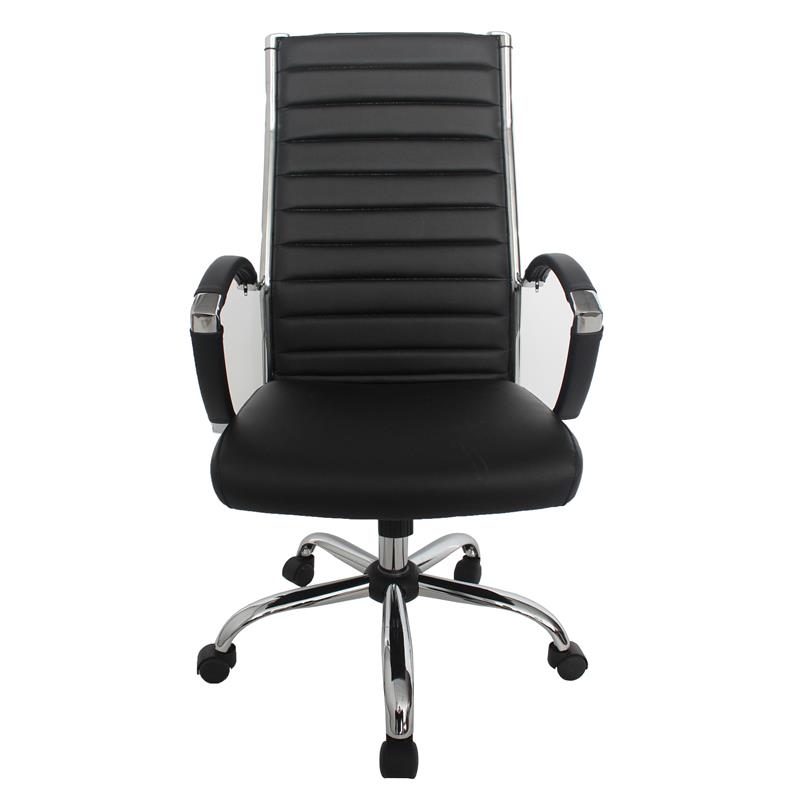 Furniture of America Damse Faux Leather Large Adjustable Office Chair in Black