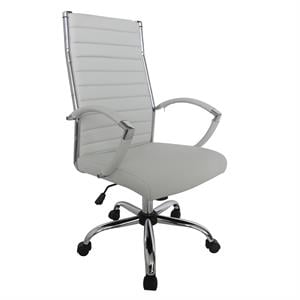 furniture of america damse faux leather adjustable office chair in white