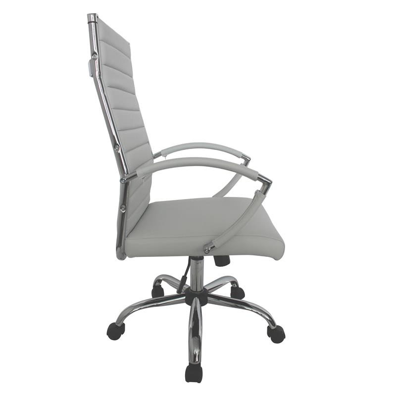 Furniture of America Damse Faux Leather Large Adjustable Office Chair in White