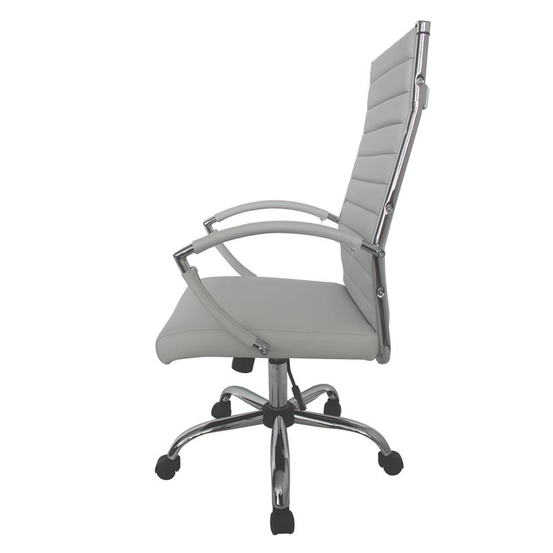 Furniture of America Damse Faux Leather Large Adjustable Office Chair in White