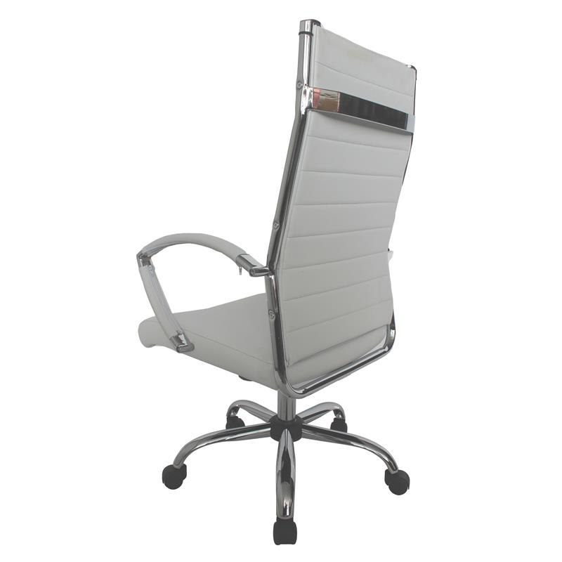 Furniture of America Damse Faux Leather Large Adjustable Office Chair in White