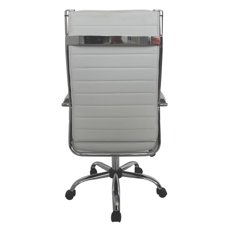 Furniture of America Damse Faux Leather Large Adjustable Office Chair in White