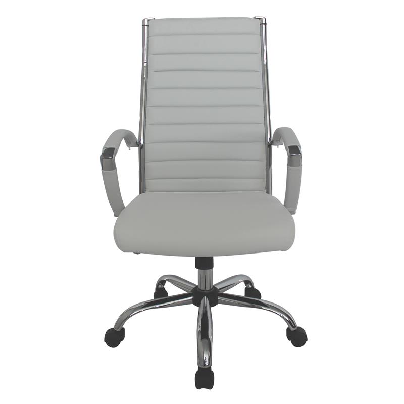 Furniture of America Damse Faux Leather Large Adjustable Office Chair in White