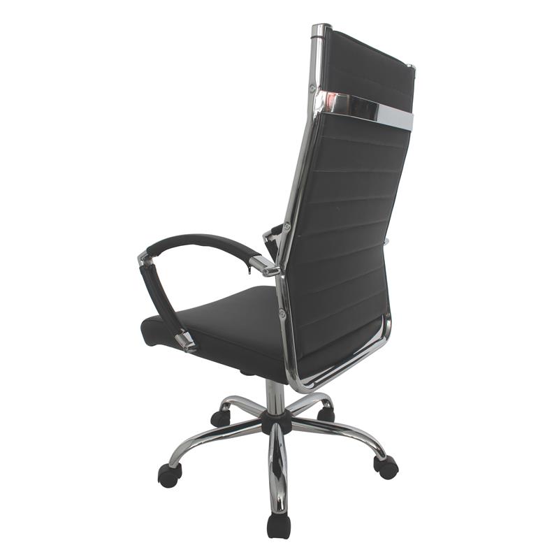 Furniture of America Damse Faux Leather Large Adjustable Office Chair in Gray