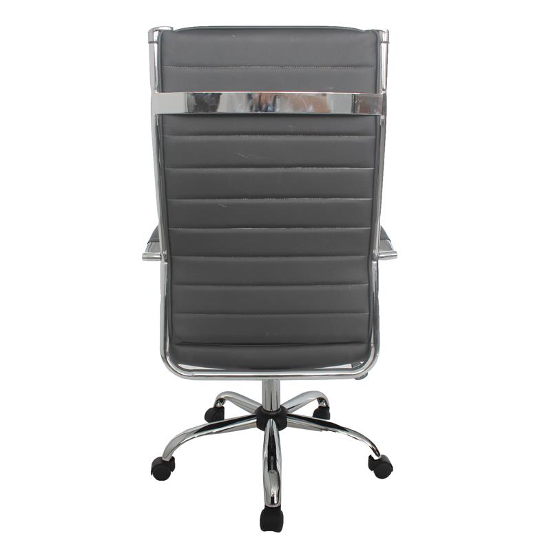 Furniture of America Damse Faux Leather Large Adjustable Office Chair in Gray