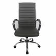 Furniture of America Damse Faux Leather Large Adjustable Office Chair in Gray