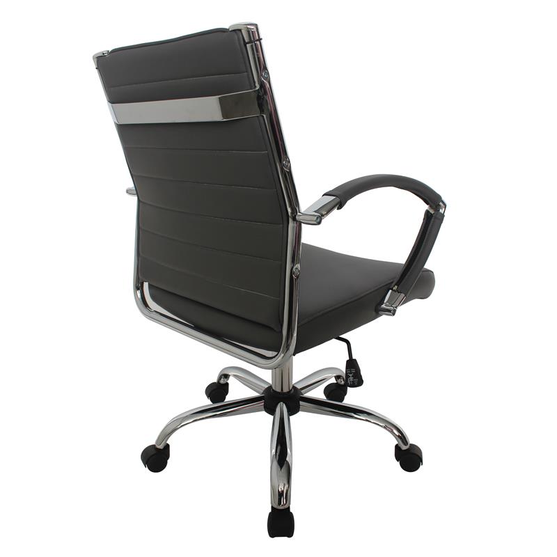 Furniture of America Damse Faux Leather Small Adjustable Office Chair in Black