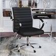 Furniture of America Damse Faux Leather Small Adjustable Office Chair in Black