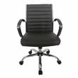 Furniture of America Damse Faux Leather Small Adjustable Office Chair in Black