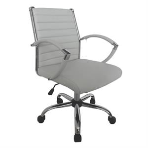 Furniture of America Damse Faux Leather Small Adjustable Office Chair in White
