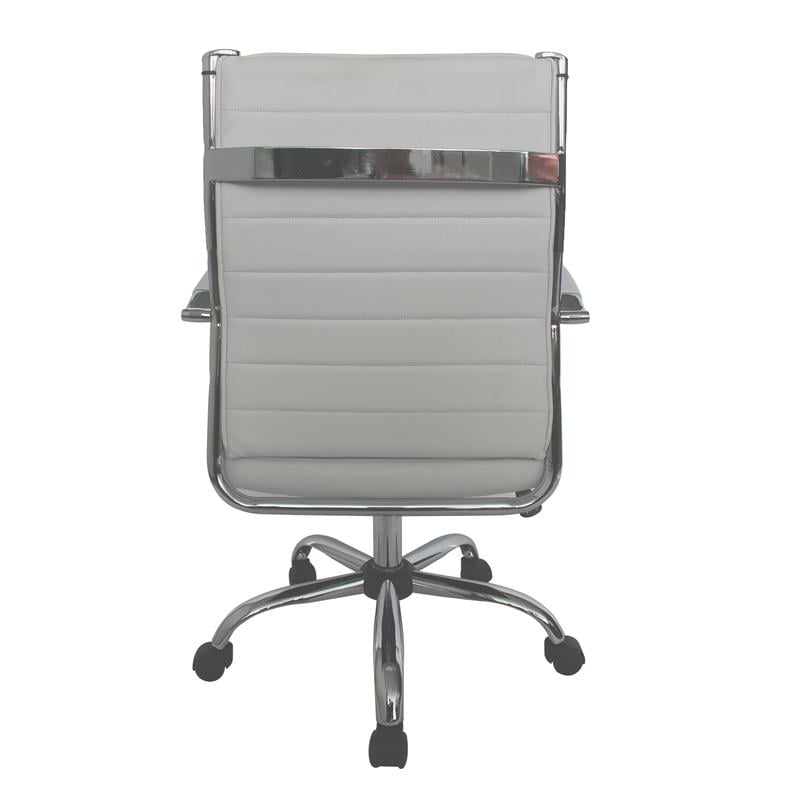 Furniture of America Damse Faux Leather Small Adjustable Office Chair in White