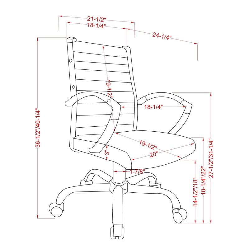 Furniture of America Damse Faux Leather Small Adjustable Office Chair in White