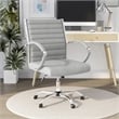 Furniture of America Damse Faux Leather Small Adjustable Office Chair in White
