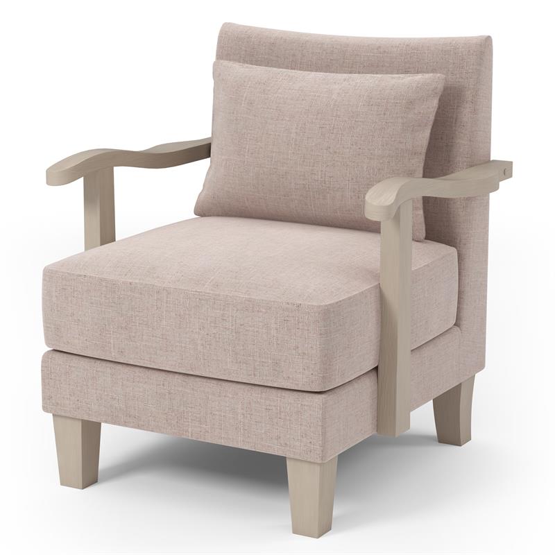 Furniture of America Ciela Fabric-Like Vinyl Cushioned Accent Chair in Beige