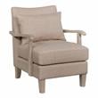 Furniture of America Ciela Fabric-Like Vinyl Cushioned Accent Chair in Beige