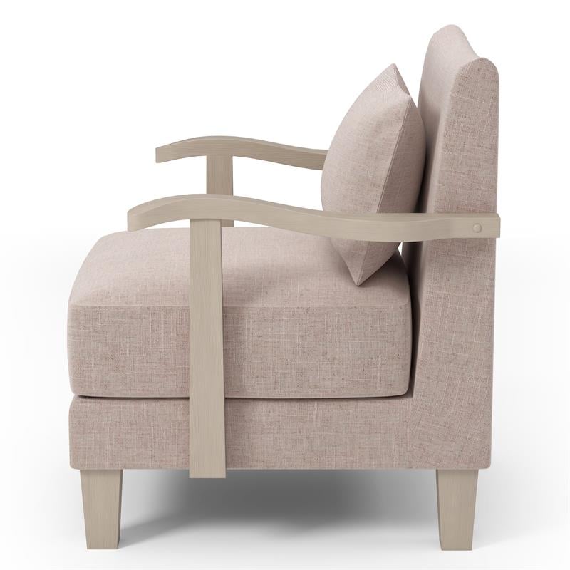 Furniture of America Ciela Fabric-Like Vinyl Cushioned Accent Chair in Beige