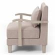 Furniture of America Ciela Fabric-Like Vinyl Cushioned Accent Chair in Beige
