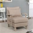 Furniture of America Ciela Fabric-Like Vinyl Cushioned Accent Chair in Beige