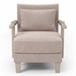 Furniture of America Ciela Fabric-Like Vinyl Cushioned Accent Chair in Beige