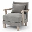 Furniture of America Ciela Faux Leather Cushioned Accent Chair in Gray