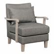 Furniture of America Ciela Faux Leather Cushioned Accent Chair in Gray